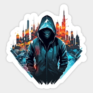 Mistery Shadow Hacker Gamer Urbain City Life Sticker